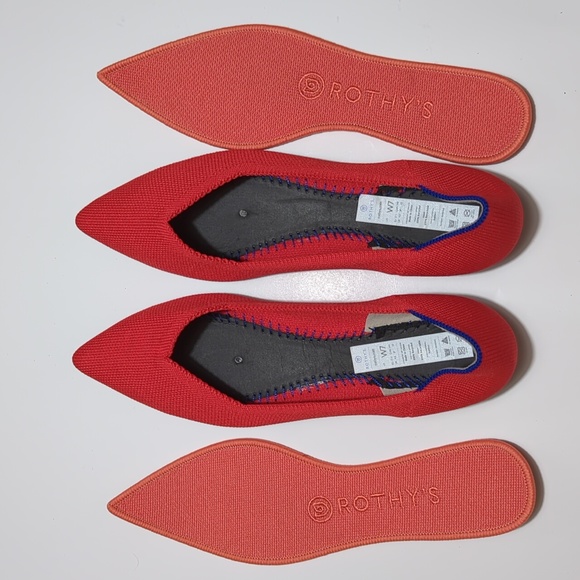 ROTHY'S THE POINT FLAME RED FLAT SHOES - Picture 15 of 16